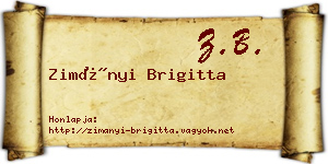 Zimányi Brigitta névjegykártya