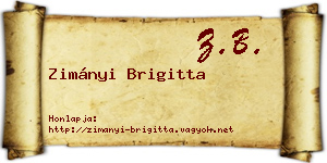 Zimányi Brigitta névjegykártya